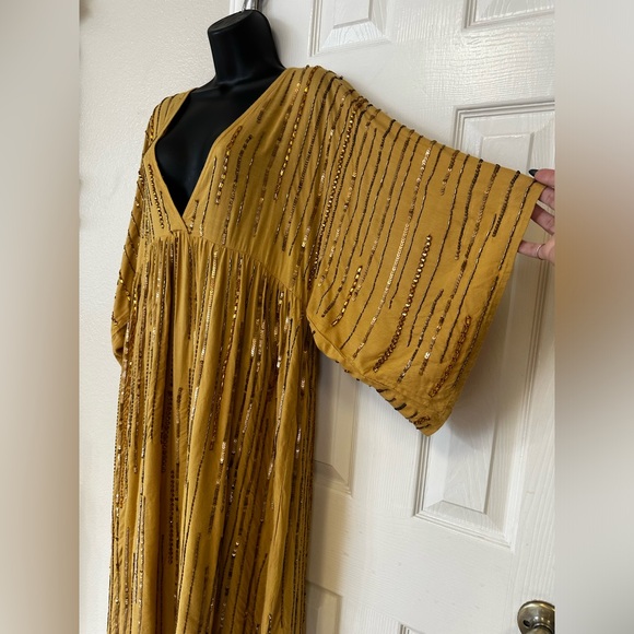 Anthropologie V-Neck Sequin Kaftan OS - Picture 4 of 5